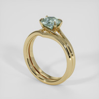 1.58 Ct. Bluish Green Sapphire Ring, 14K Yellow Gold 2