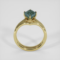 2.40 Ct. Bluish Green Sapphire Ring, 14K Yellow Gold 3