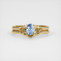0.75 Ct. Sapphire Ring, 18K Yellow Gold 1