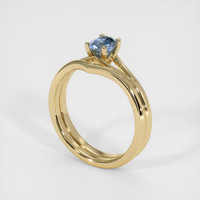 0.75 Ct. Sapphire Ring, 18K Yellow Gold 2