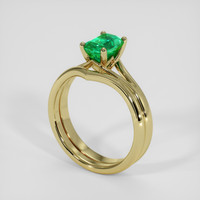 1.03 Ct. Emerald Ring, 18K Yellow Gold 2
