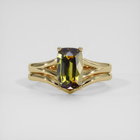 2.36 Ct. Brownish Green Andalusite Ring, 18K Yellow Gold 1