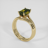 2.36 Ct. Brownish Green Andalusite Ring, 18K Yellow Gold 2