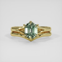 1.65 Ct. Green Sapphire Ring, 18K Yellow Gold 1
