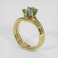 1.65 Ct. Green Sapphire Ring, 18K Yellow Gold 2