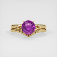 2.13 Ct. Purple Sapphire Ring, 18K Yellow Gold 1