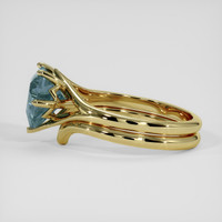 3.44 Ct. Greyish Blue Sapphire Ring, 18K Yellow Gold 4