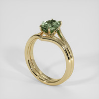 1.46 Ct. Green Sapphire Ring, 18K Yellow Gold 2