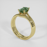 0.90 Ct. Green Sapphire Ring, 18K Yellow Gold 2