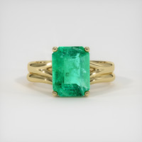 3.70 Ct. Emerald Ring, 18K Yellow Gold 1