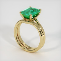 3.70 Ct. Emerald Ring, 18K Yellow Gold 2