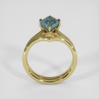 2.40 Ct. Bluish Green Sapphire Ring, 18K Yellow Gold 3
