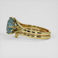 2.40 Ct. Bluish Green Sapphire Ring, 18K Yellow Gold 4