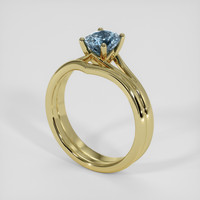 1.08 Ct. Greyish Blue Sapphire Ring, 18K Yellow Gold 2