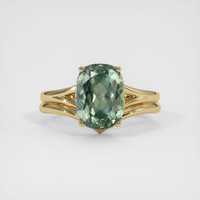 3.64 Ct. Green Sapphire Ring, 18K Yellow Gold 1