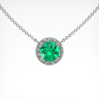 0.57 Ct. Emerald Necklace, Platinum 950 1