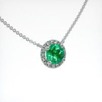 0.57 Ct. Emerald Necklace, Platinum 950 2
