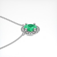 0.57 Ct. Emerald Necklace, Platinum 950 3