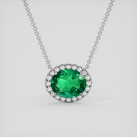 6.68 Ct. Emerald Necklace, Platinum 950 1