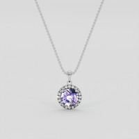 1.32 Ct. Bi Color Sapphire Necklace, Silver 1