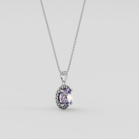 1.32 Ct. Bi Color Sapphire Necklace, Silver 2
