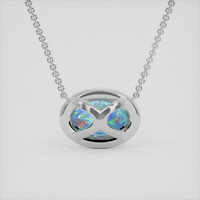 2.43 Ct. Multi Color Opal Necklace, 10K White Gold 4