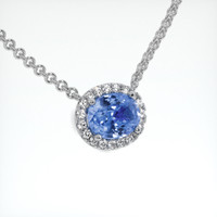 2.25 Ct. Sapphire Necklace, 14K White Gold 2