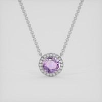 1.49 Ct. Violet Sapphire Necklace, 14K White Gold 1