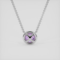 1.49 Ct. Violet Sapphire Necklace, 14K White Gold 4