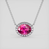 8.03 Ct. Pink Sapphire Necklace, 14K White Gold 1