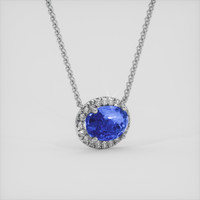 3.56 Ct. Blue Sapphire Necklace, 14K White Gold 2