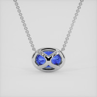 3.56 Ct. Blue Sapphire Necklace, 14K White Gold 4