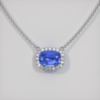 3.02 Ct. Sapphire Necklace, 18K White Gold 1