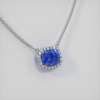 3.02 Ct. Sapphire Necklace, 18K White Gold 2