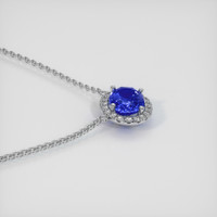 1.53 Ct. Blue Sapphire Necklace, 18K White Gold 3
