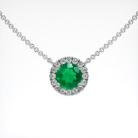 0.34 Ct. Emerald Necklace, 18K White Gold 1