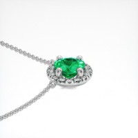 0.46 Ct. Emerald Necklace, 18K White Gold 3