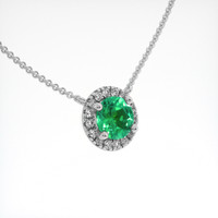 0.57 Ct. Emerald Necklace, 18K White Gold 2