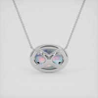 1.75 Ct. Multi Color Opal Necklace, 18K White Gold 4