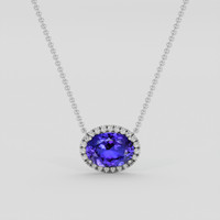 8.41 Ct. Violetish Blue Tanzanite Necklace, 18K White Gold 1