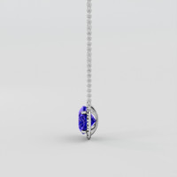 8.41 Ct. Violetish Blue Tanzanite Necklace, 18K White Gold 3