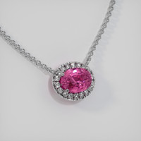 1.48 Ct. Pink Sapphire Necklace, 18K White Gold 2