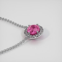1.48 Ct. Pink Sapphire Necklace, 18K White Gold 3