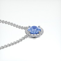 2.25 Ct. Blue Sapphire Necklace, 18K White Gold 3