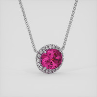 8.03 Ct. Pink Sapphire Necklace, 18K White Gold 2