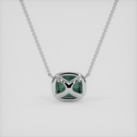 1.35 Ct. Bluish Green Sapphire Necklace, 18K White Gold 4