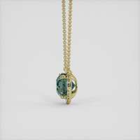 1.81 Ct. Bluish Green Sapphire Necklace, 10K Yellow Gold 3