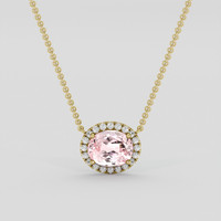3.78 Ct. Pink Kunzite Necklace, 14K Yellow Gold 1