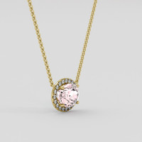 3.78 Ct. Pink Kunzite Necklace, 14K Yellow Gold 2