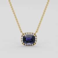 0.84 Ct. Violet Sapphire Necklace, 14K Yellow Gold 1